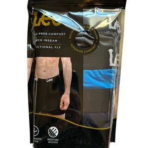 Lee Tag Free Comfort 6 inch inseam Functional Fly Mens 3 Pack Boxer Briefs